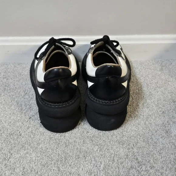 Vintage FLUEVOG Bunks Womens (9) 90s Black White Creeper Platform Rave Club - Picture 6 of 14